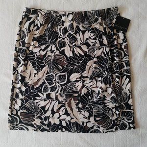 Vertical raffle skirt Apostrophe black beige brown leaves PL great texture